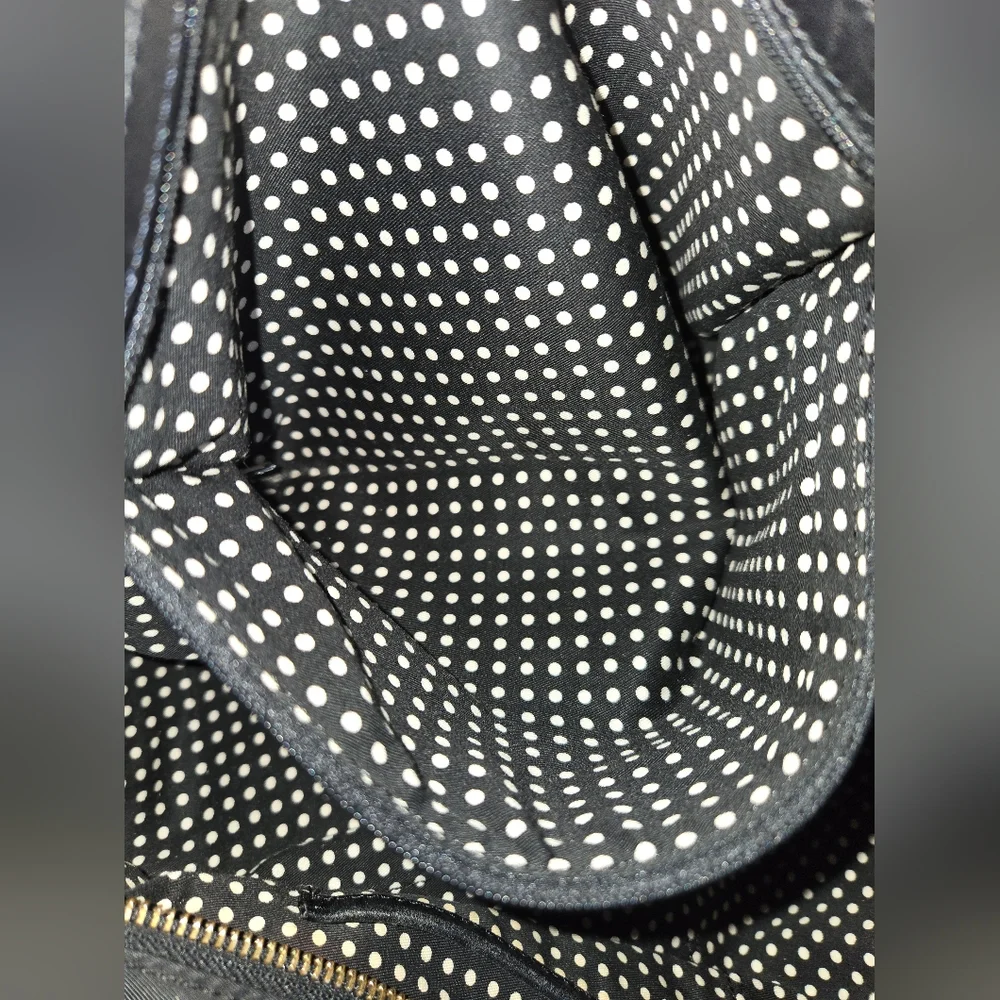 Kate Spade Lg Black Tote Handbag Or Shoulder bag with Leather Accents